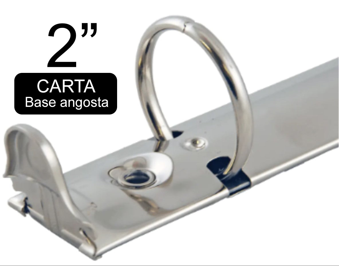 Herraje tamaño carta de 280 mm con tres argollas circulares de 2 pulgadas de diámetro, con palancas, base de 26 mm, acabado níquel, y capacidad para 420 hojas. Herraje tamaño carta de 280 mm con tres argollas circulares de 2 pulgadas de diámetro, con palancas, base de 26 mm, acabado níquel, y capacidad para 420 hojas.